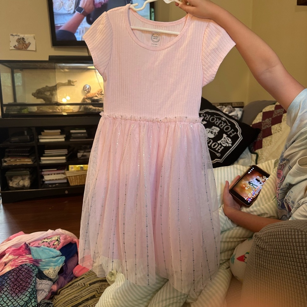 Wonder Nation Light Pink Ribbed dress